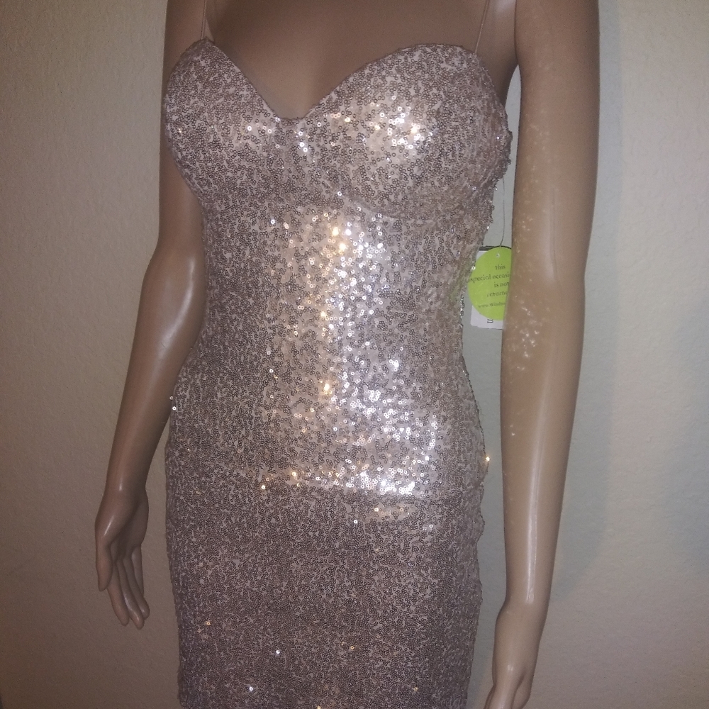 Champagne sequin dress